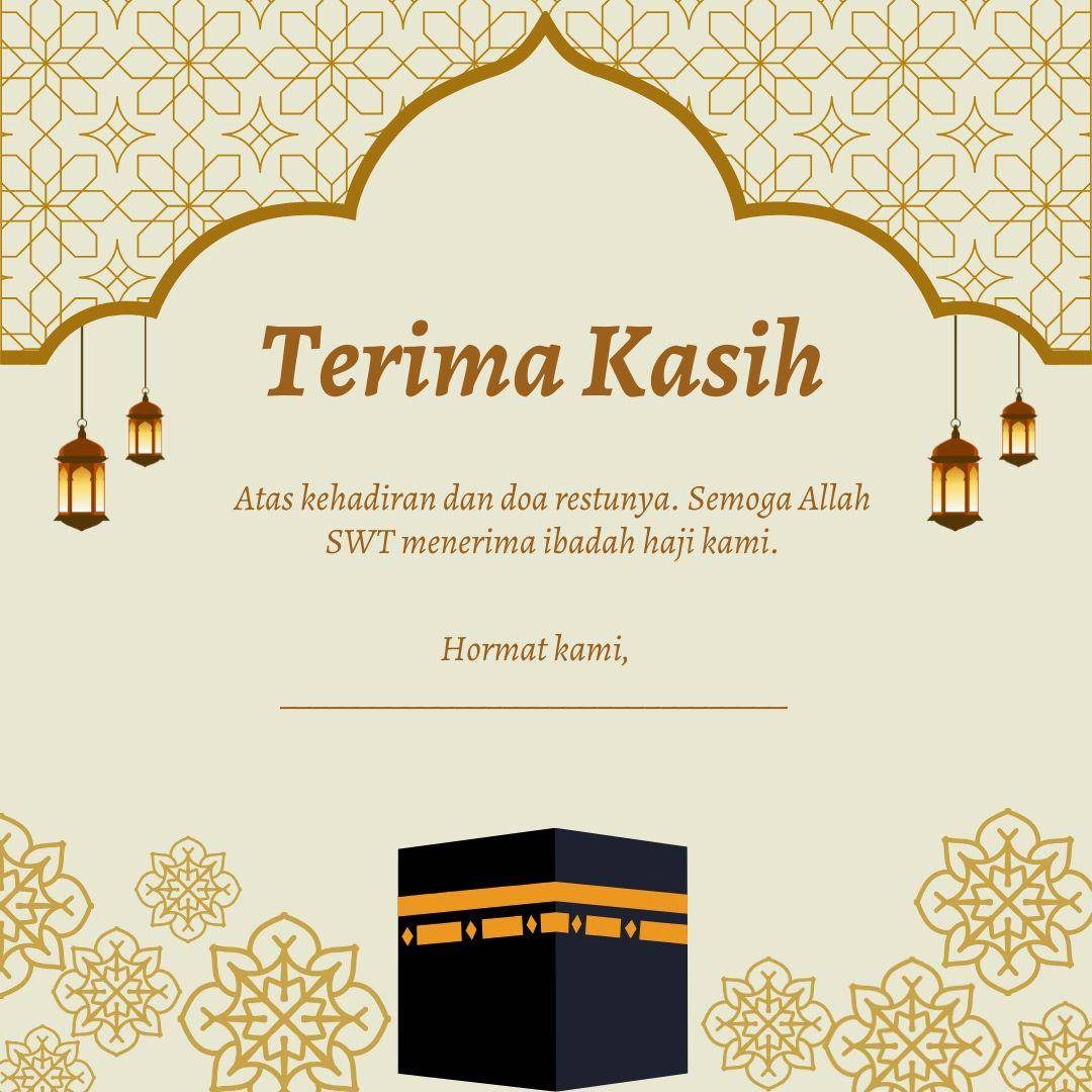 Contoh kartu ucapan souvenir haji (Canva.com/delvi a)